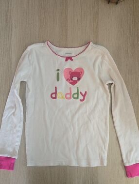 Gymboree White Long Sleeve 'I ♥ Daddy' Top with Pink Accents